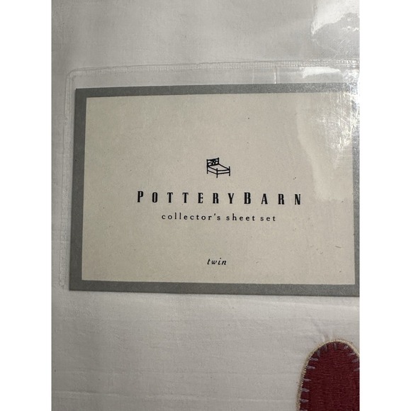 Pottery Barn Y2K Collector Sheets TWIN Winter Holiday Christmas Embroidered NEW - Picture 4 of 6